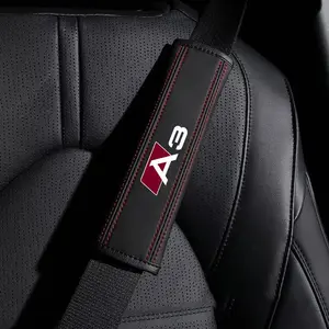 Car Seat Belt Shoulder Strap Cover Logo, 2pcs Car Seat Belt Shoulder Pad, Universal Car Interior Decoration Accessories for Audi, Car Interior Accessory