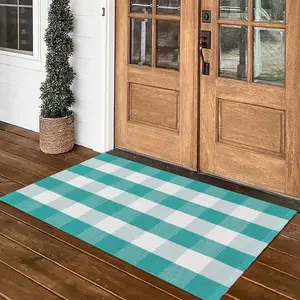 Spring Rugs Green and White , 28" x 43" Area Rug Outdoor Indoor Easter Front Porch Door Mats  Hand-Woven Layered Doormat for Entryway Patio Entryway Laundry Bedroom Living Room