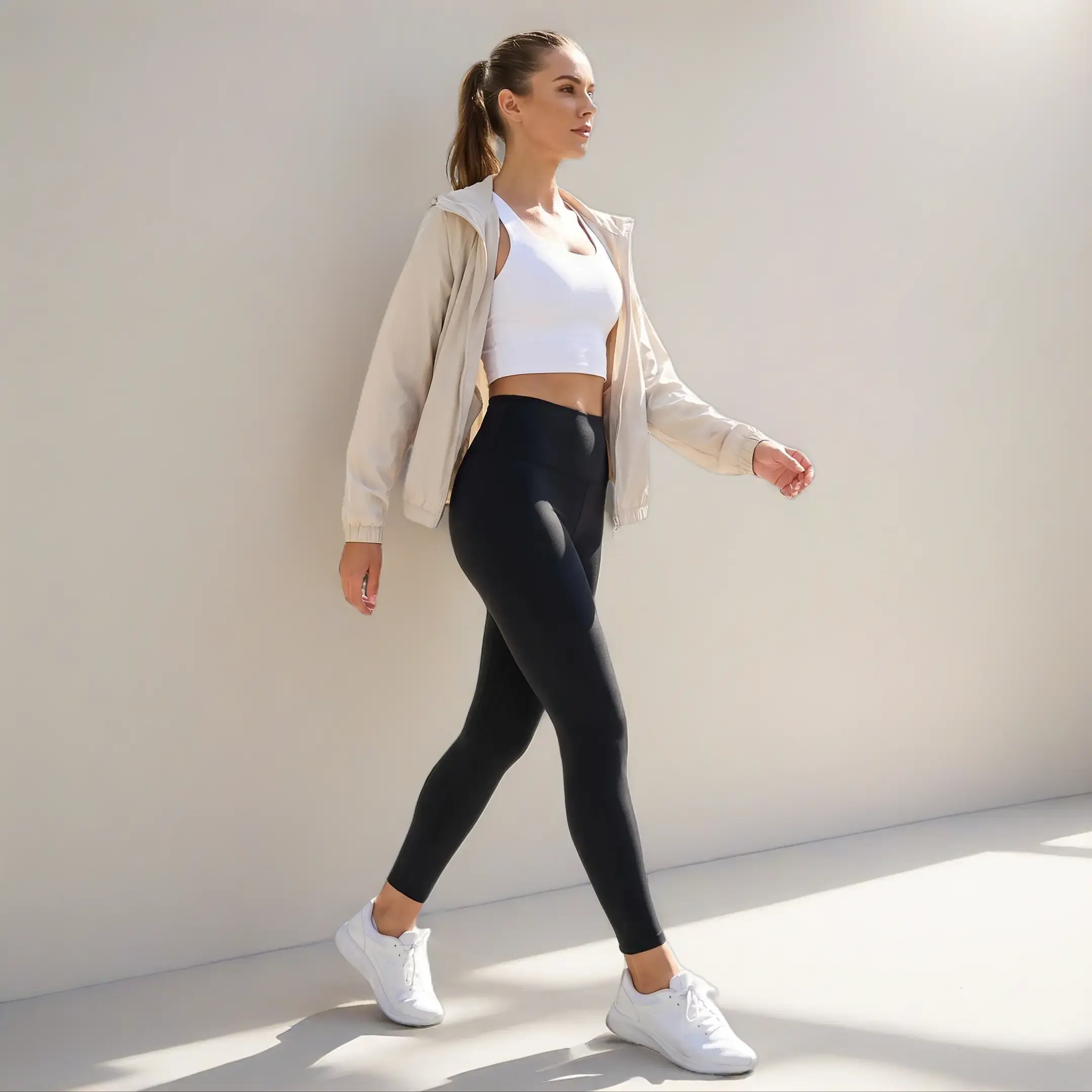 Women's High Waist Yoga Pants with Tummy Control, Seamless 4-Way Stretch Sports Bottoms with an Elastic Waistband for Womens Fitness and Leg Day Fit, Athleisure Wear, Sporty Chic, All Seasons, Female, Quick Dry, 4 Way Stretch Women's Sports Leggings