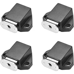 Touch Magnetic Latches Press Catch Latch for Cabinet Door Cupboard Black 4pcs