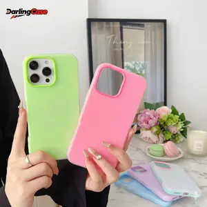 Darlingcase 3-in-1 Jelly Skin-Feel Case for iPhone 17, Macaron Color Flexible Full Protective Cover