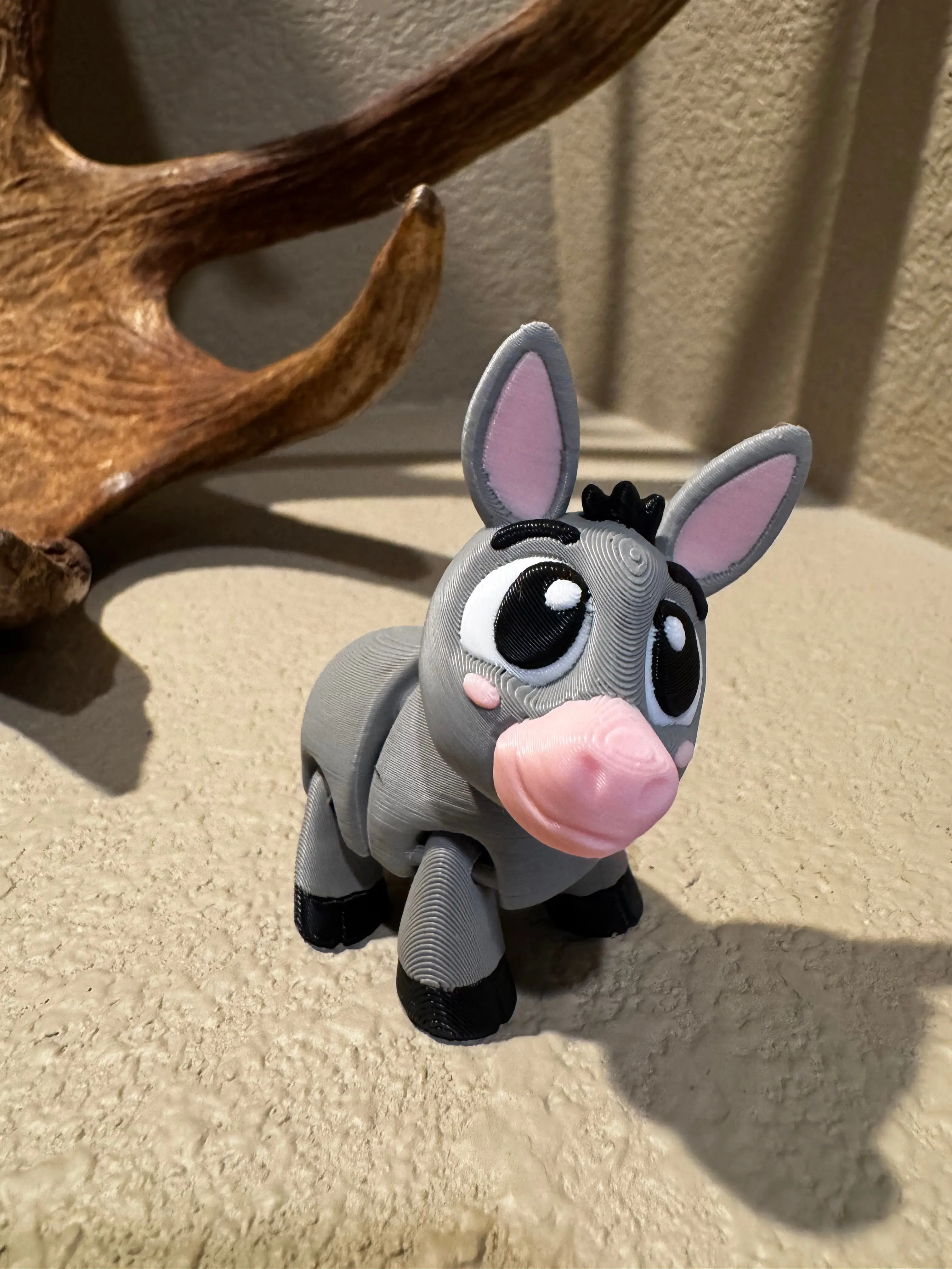 3D Printed Flexi Donkey Toy | Articulated Fidget Animal with Swivel Head | Kids Gift | Farm Animal