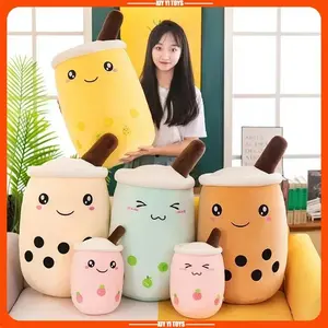 22-70cm Giant Size Bubble Tea Plushies Squishy Milk Tea Boba Pillow Peluche Ice Cream Fruits Juice Drink Bottle Prop Decor Gift