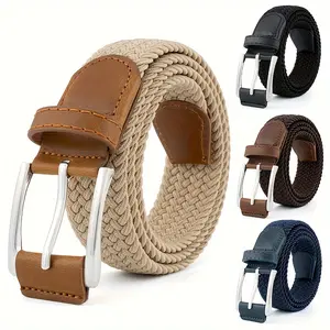 Casual, Breathable Outdoor Nylon Canvas Belt With Zinc Alloy Buckle, Retro Braided Belt