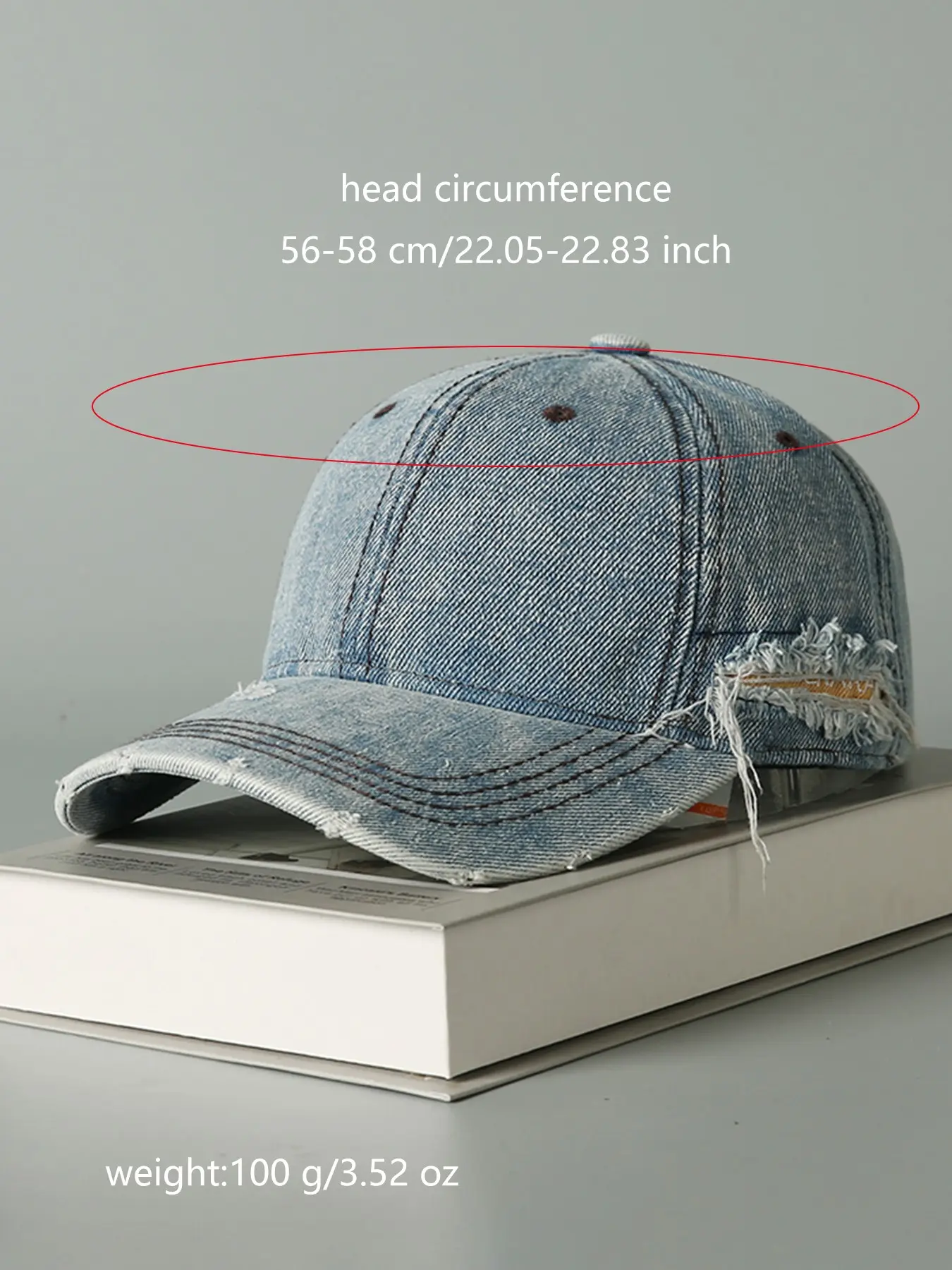 帽子 MASSES DENIM HAT WASH Fashionable Vintage Denim Baseball Cap, Casual Wash Distressed