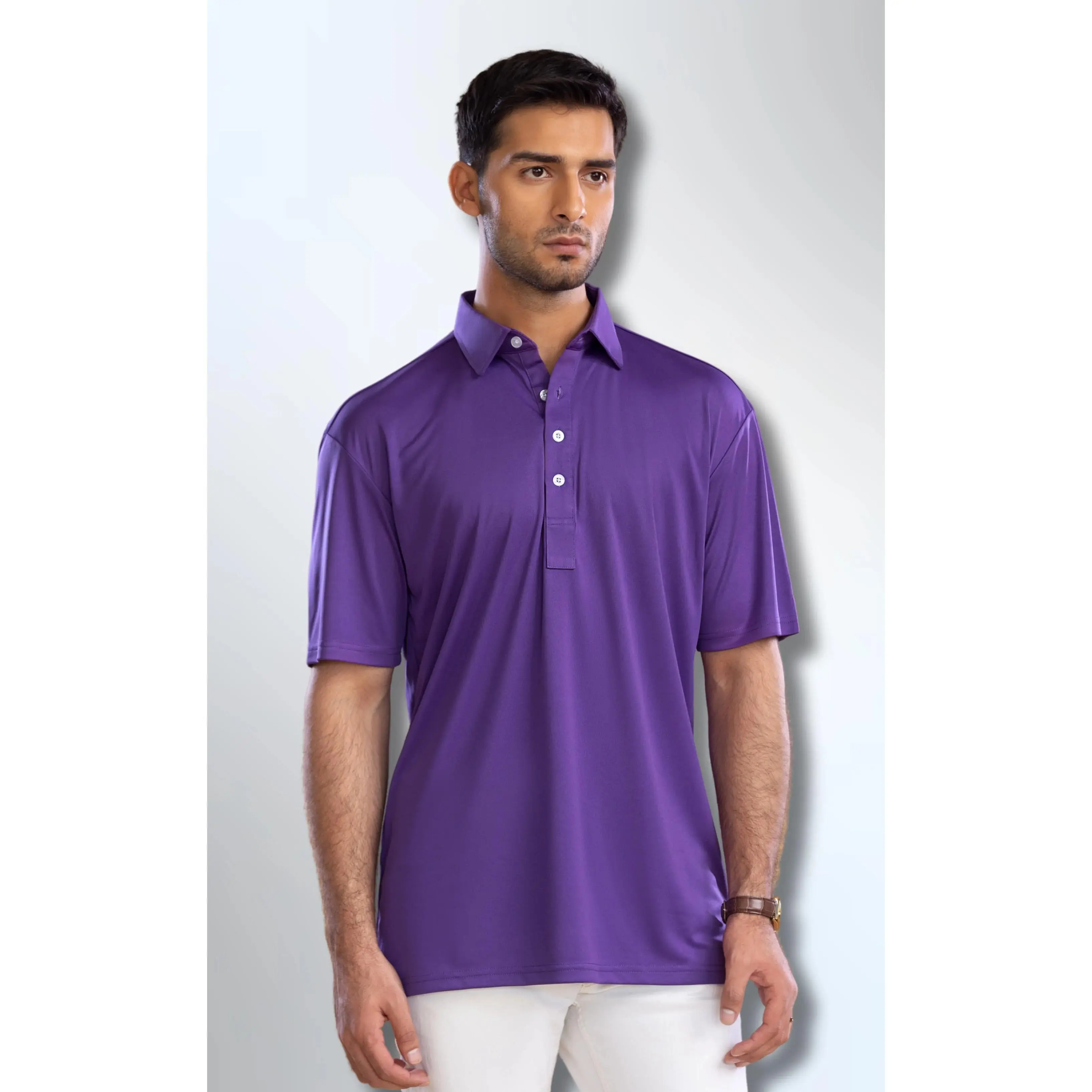 The Dressy Polo Oxford Spread Collar Indigo Purple