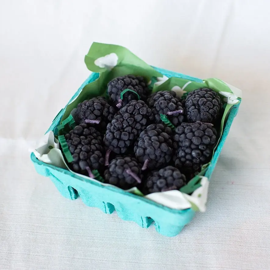 Beeswax Blackberry Birthday Candles - Handcrafted from Merced CA Wax - 10 or 5 Adorable Blackberries per Box - Natural Glow Decor Ornaments Decoration