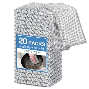 Multi-Purpose Scratch-Free Metal Wire Dishcloths, Reusable Single Layer, Wet Dry Cleaning, Kitchen Sink Pans Plates, Durable Anti-Stain, Multipurpose Cleaning Cloths, Dishwashing Cloth