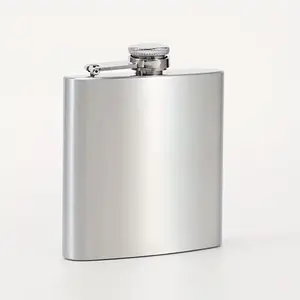7oz Stainless Steel Whiskey Flask, Portable Camping Alcohol Bottle, 7oz Sandblasted Flat Flask, Outdoor Adventure Gear, Lightweight & Durable