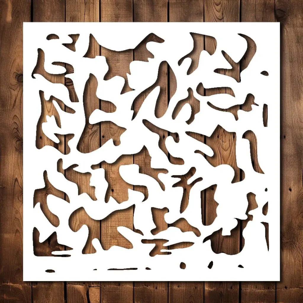 Camouflage Stencil Template - Reusable Military Army Camo Camouflage Stencils for Painting on Wood, Glass, Wall Rock, Walls, Canvas, Glassware, Spray Painting, Airbrushing, Gun, Guns, Boat (6 x 6)