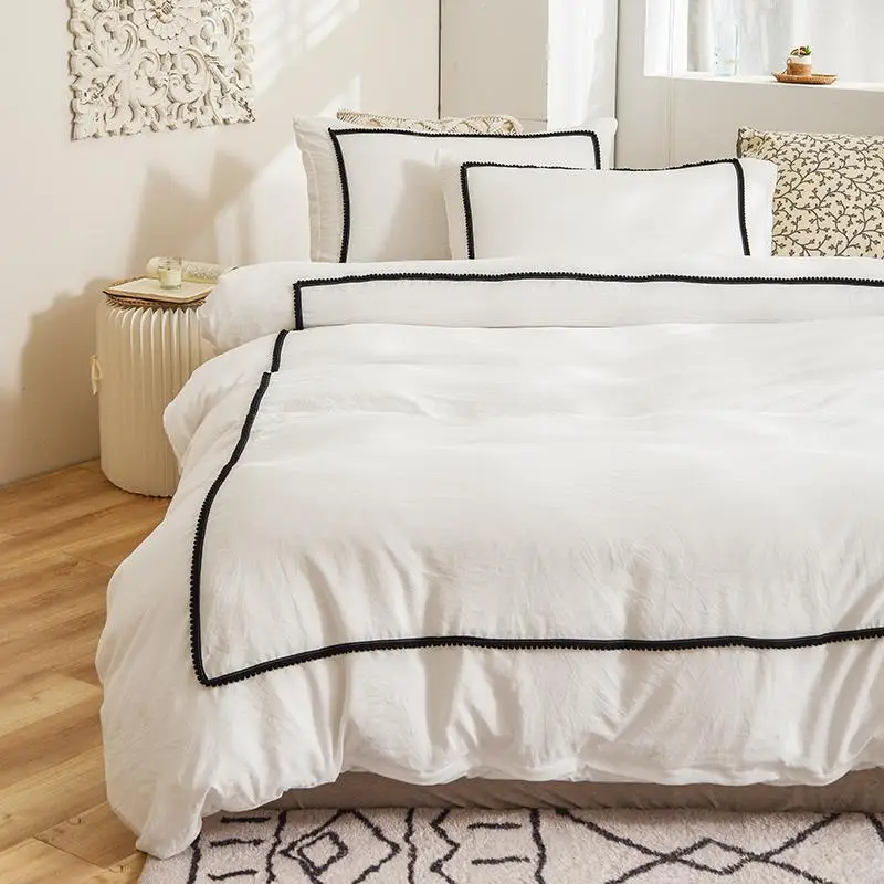 Comfortable Duvet Cover Set, 1 Count Duvet Cover & 2 Counts Pillowcase without Filler, Modern Bedding Set for Home Bedroom