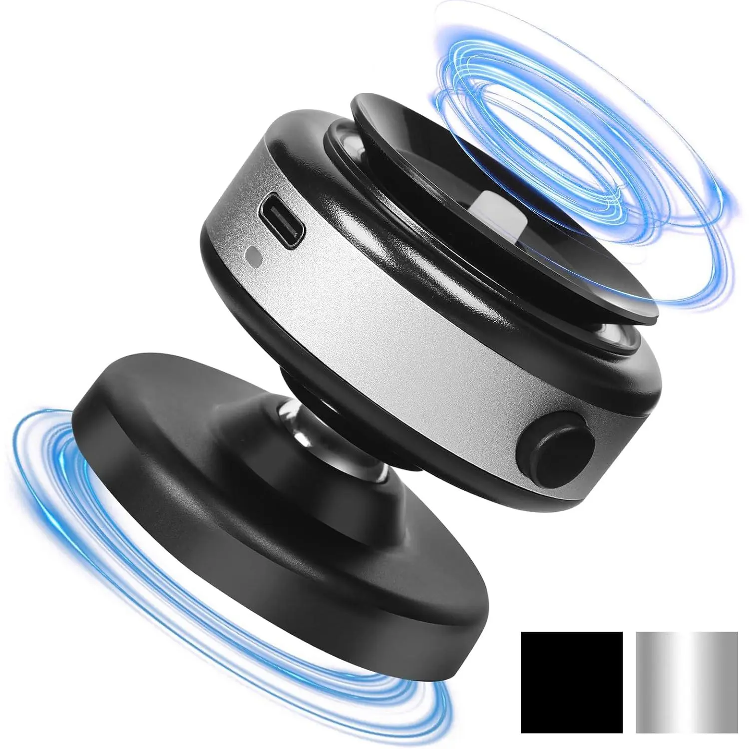 Car Phone Mount, 360° Rotating Dual Phone Holder with Electric Vacuum Suction & Strong Side Magnets, Compatible with Car Mirrors & Other Smooth Surfaces (Silver), Phone Holder For Car,summervibes