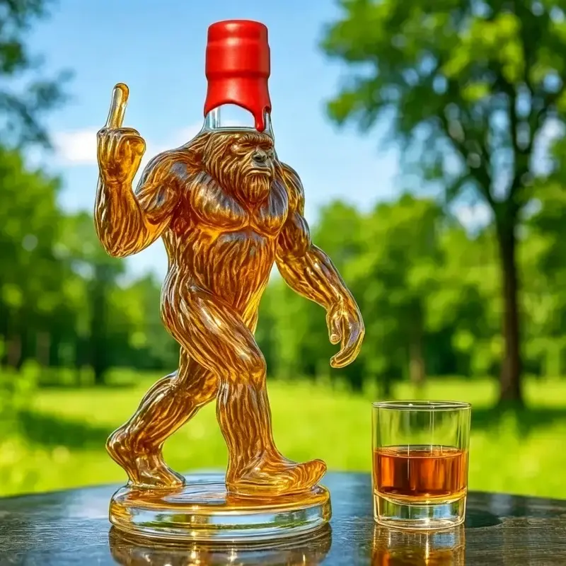 Novelty Bigfoot Whiskey Decanter, Unique CreativeSasquatch Themed Liquor Storage Bottle, Fun BarwareGift for Outdoor Enthusiasts, Man Cave Home Bar Display&Bar Accessories&Father's Day gift