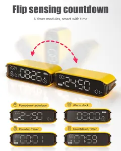 Power Bank，Digital Alarm Clocks for Bedrooms, Small Alarm Clock for Bedside, Loud Alarm for Heavy Sleepers, Adjustable Brightness, 12/24H, Pomodoro Timer
