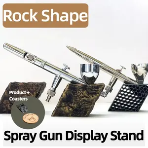 2PCS Creative Rock-Texture Spray Gun Stands, Desktop Art Display Base, Spray Painting Tool Holder, Model Hobby Painting Accessories, Art Craft Supplies