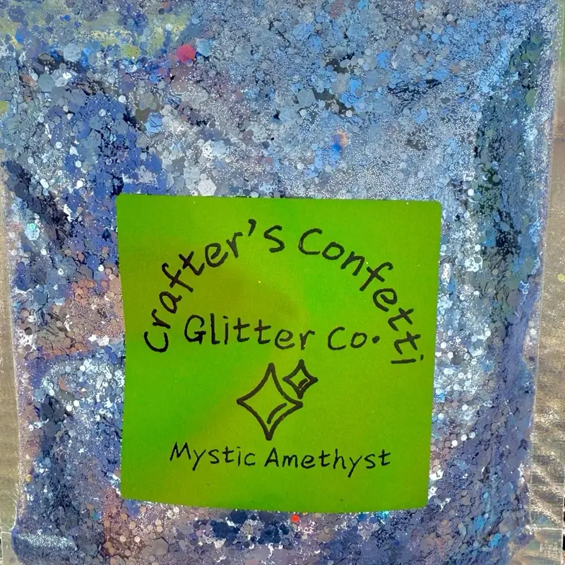 Crafter's Confetti “Mystic Amethyst” Chunky Glitter 2oz High Sparkle Polyester Material Solvent Resistant for Nail Art & Tumblers