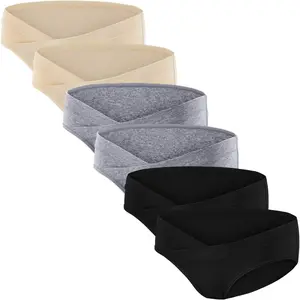 6 Pack Womens Cotton Maternity Underwear,Healthy Maternity Pregnancy Panties Postpartum Mother Under Bump Underwear