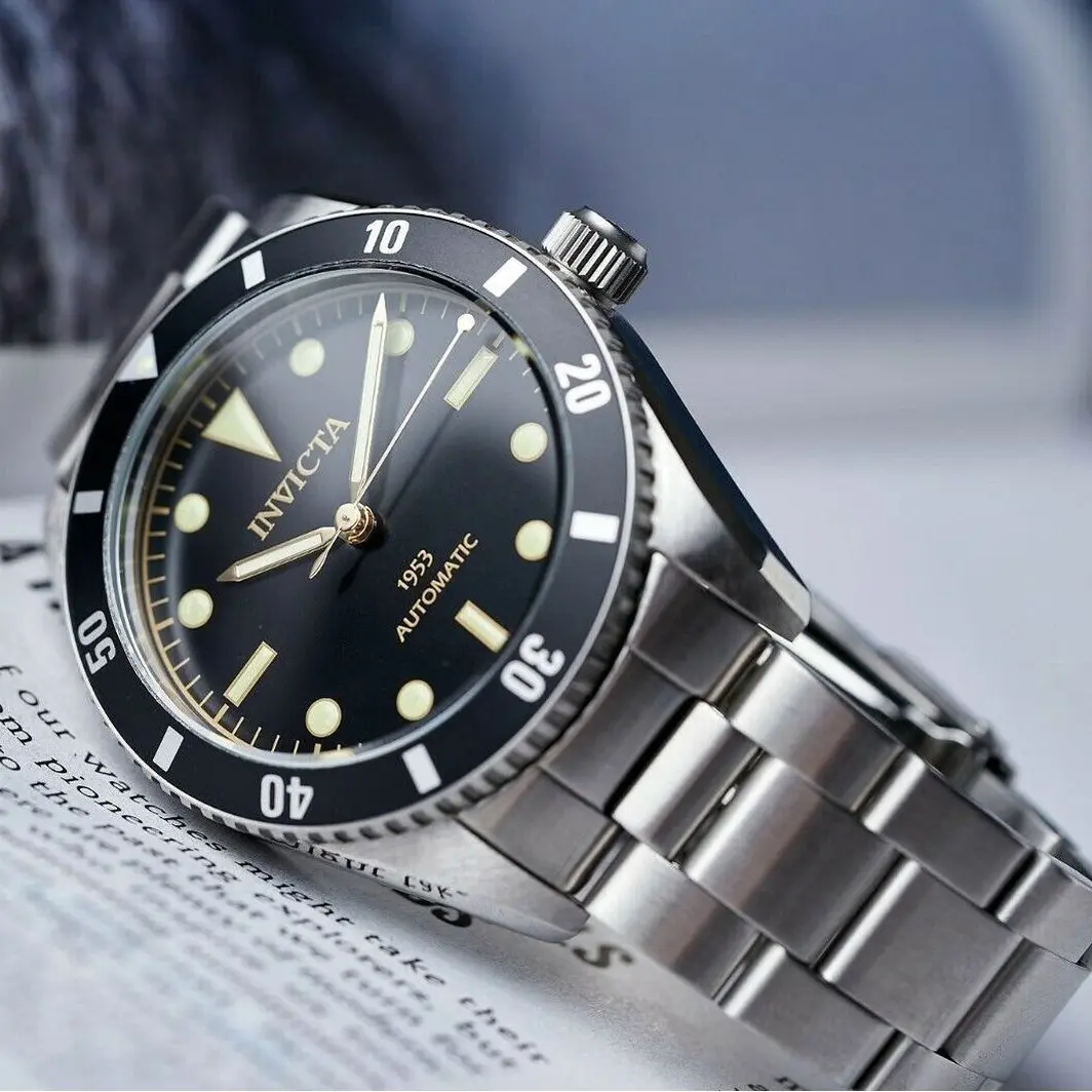 RARE NEW INVICTA 1953 PRO DIVER MEN'S NH35 AUTOMATIC 40MM BLACK DIAL SS WATCH