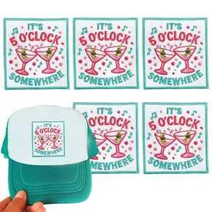 CY 5PCS Iron on Patches Tucker Hats Funny Phrase Embroidered Appliques DIY Accessories for Clothing Bags Jackets Jeans Backpacks