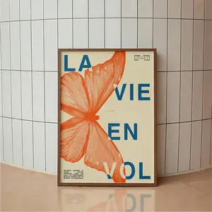 French Butterfly Exhibition Poster – Mid Century Modern Wall Art for Stylish Apartments, Gallery Walls, and Art Lovers