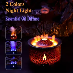 REUP Volcanic Flame Aroma Diffuser - 360ml Portable Humidifier with Mesmerizing Smoke Ring Night Light & Relaxing Fragrance Dispenser