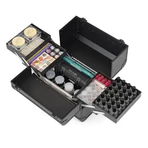 Lockable Cosmetic Box for Professional Beauty Storage, Portable Eyelash Extension Tool Kit, Large Capacity Makeup Organizer