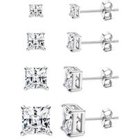 18K White Gold Plated - Square CZ