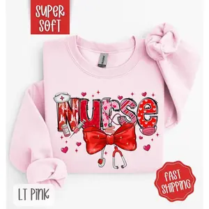 Valentine’s Day crewneck sweatshirt for nurses, cute nurse sweater, RN sweatshirt