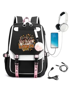 KATSEYE Backpack Large Capacity Lightweight Backpack with , Laptop Compartment, Adjustable Straps, Durable Travel Backpack Leisure Daypack Sports Double Strap Backpacks