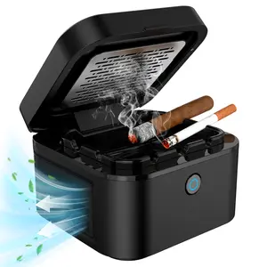 2 in 1 Air Purifier Multifunctional Smokeless Ashtray HEPA Filter Reduce Smoke, USB Rechargeable Smoke Ashtray for Home Office Car