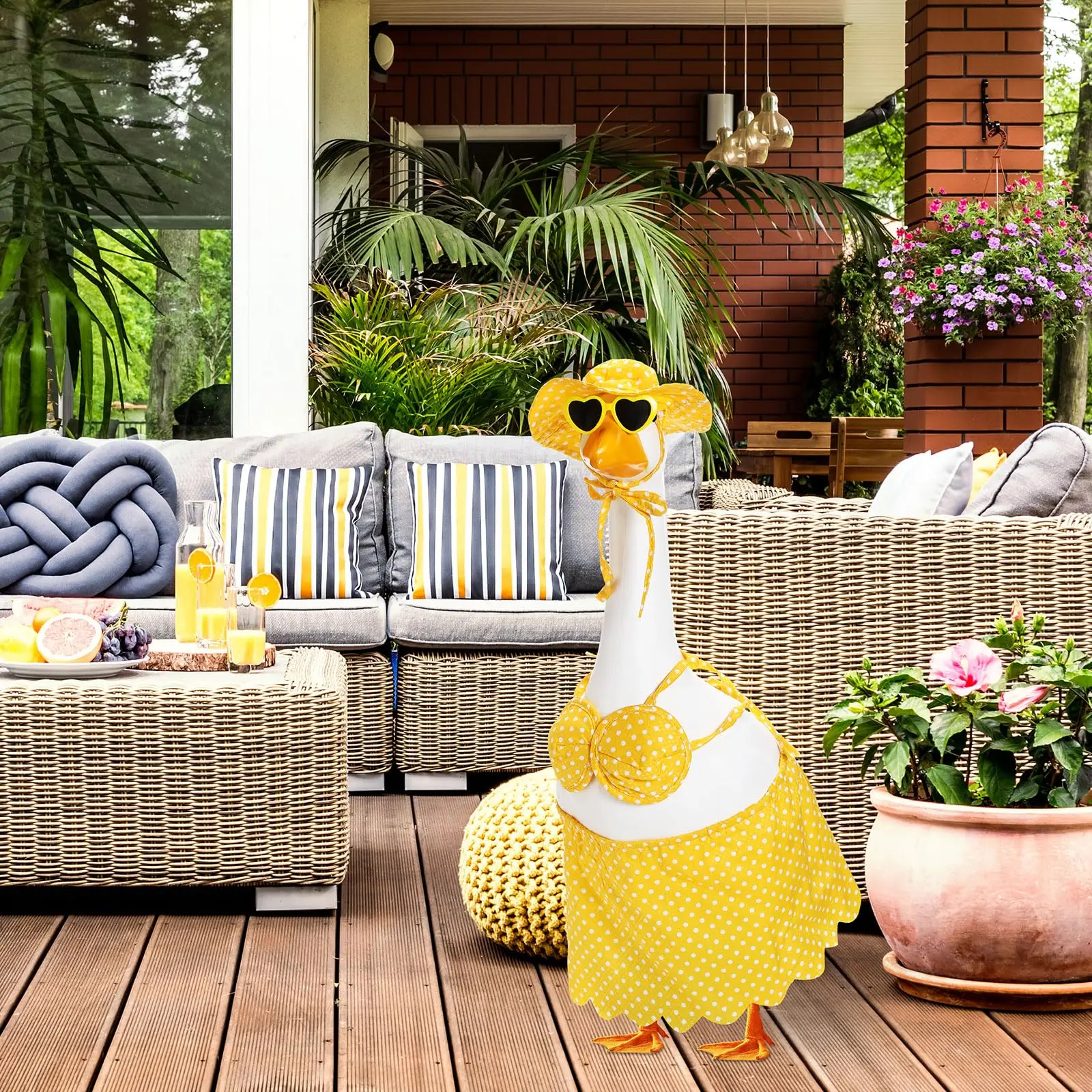 Easter Bunny Porch Goose Outfit for 23 inch Plastic Cement Goose, Easter Egg Porch Goose Costume Lawn Goose Clothes Easter Bunny Porch Goose Outfit for 23 inch Plastic Cement Goose, Easter Egg Porch Goose Costume Lawn Goose Clothes