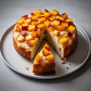 Andy Anand Gluten-Free Peach Cake, 9-Inch – All-Natural Ingredients, No Preservatives, Gourmet Gift Box, Moist & Delicious Birthday Dessert