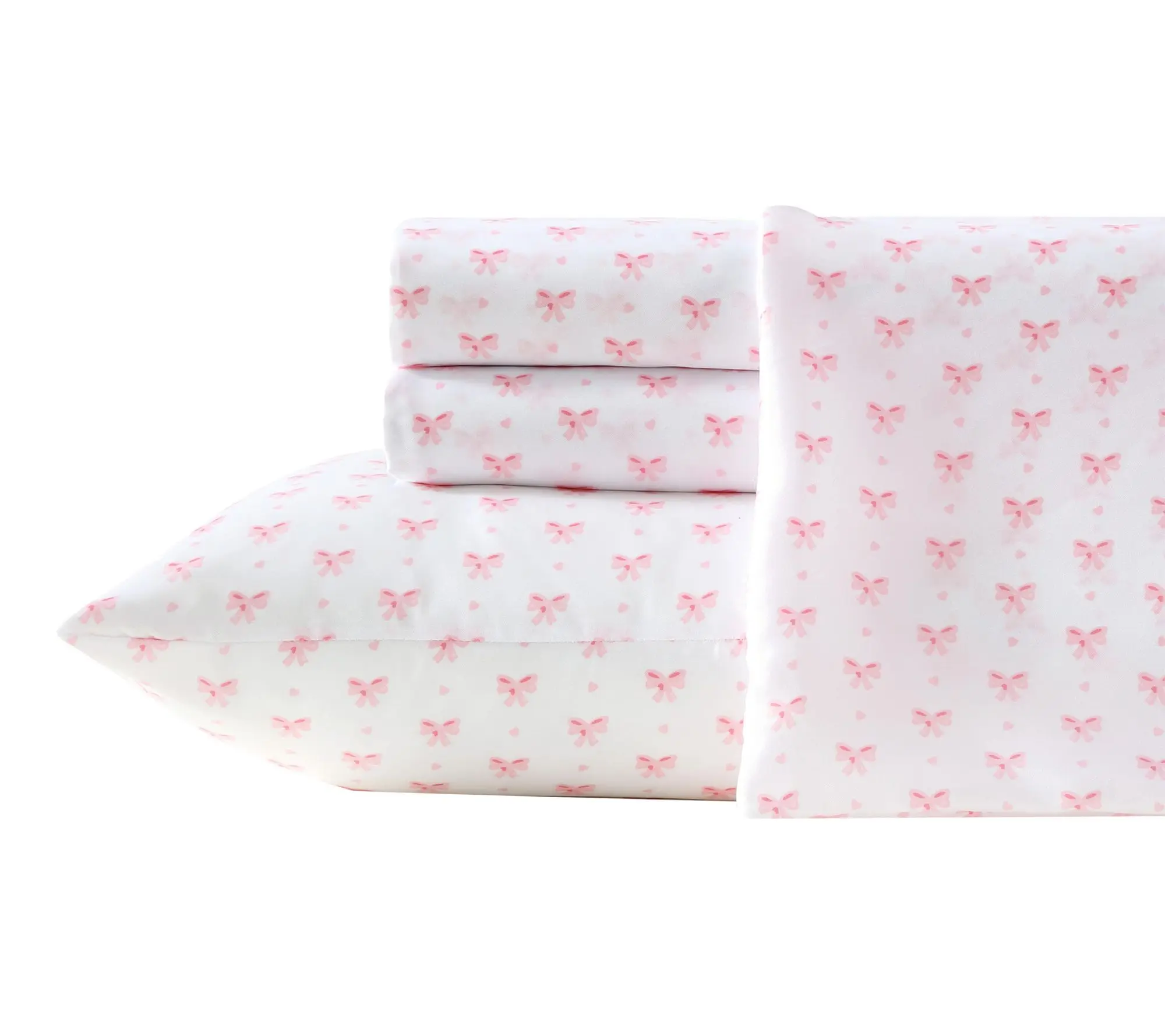 Laura Ashley Heart Of Mine White/Pink MicrofbrKing Sheet Set