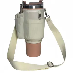 Glass Cup with Handle for 40 Oz (approximately 1134 G), Crossbody Bag with Phone Pocket, Card Holder, Detachable Shoulder Strap