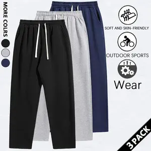 Men’s Regular Fit Solid Drawstring Waist Sweatpants, Casual Pocket Design Pants for Fall & Winter, Men’s Trousers for Everyday Wear, Yoga Training Pants, Vacation Outfits, Essentials, Men’s Outfits