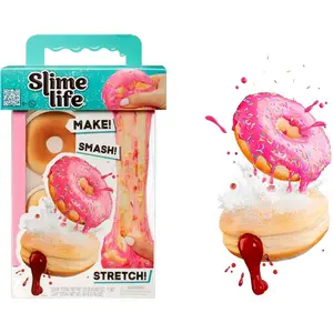 Slime Life Pink Icing Round & Jelly Filled Donuts DIY Slime Kit - Unboxing Ingredients to Make, Smash, and Stretch Your Food Slime, Ages 8+