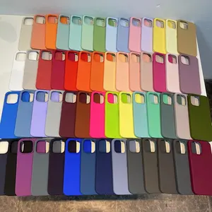 Original Official Silicone Case For Apple iPhone 15 14 13 12 16 Pro Max Cases For iPhone 16 Plus 13 12 11 Case Logo Full Cover