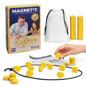 Upgrade Magnetic Chess Set with 20 Magnetic Pieces and Adjustable Strings, Ideal for Family Gatherings and Camping, Fun Strategy Game for All Ages, Magnet Games