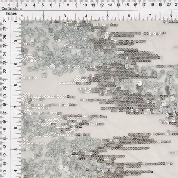 Embroidered Sequin Mesh Fabric by the Yard Stretch