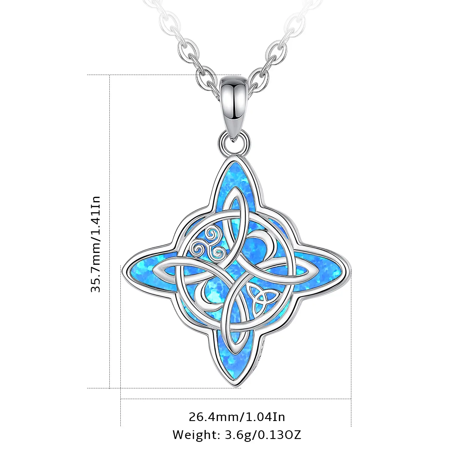Celestial Opal Star Pendant With Rope Chain Gift