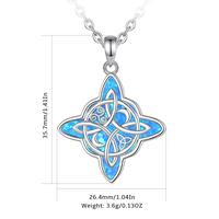 Celestial Opal Star Pendant With Rope Chain Gift