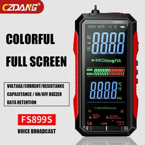 CZDANG FS899S Smart Full‑Color Screen Digital Multimeter, Anti‑Burn, High‑Precision Auto‑Ranging Full‑Screen Voice Multimeter, Portable Continuity Tester for Electrician Maintenance
