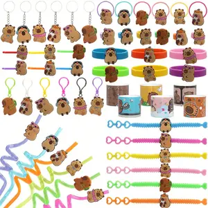 6-Piece Water Buffalo Party Gift Set, Includes Keychain, Gift Tags, Rings, Wristbands, Card Clips, Perfect for Birthdays, Halloween, Christmas, Party Favor Packs, Goodie Bags Fillers, Variety Party Pack