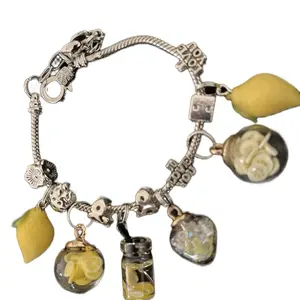 Charm Bracket - Elegant Gold Chain with Decorative Charm Pendants