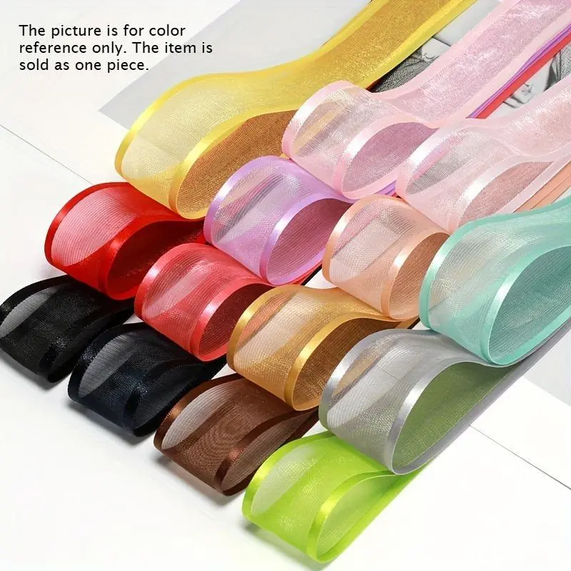 Bias-cut chiffon ribbon, used for making bows, decorating wedding or Christmas items, and for DIY gift packaging - for display and packaging purposes, Gift Wrapping Supplies, Ribbons for gift wrapping
