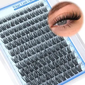 Wispy Lash Clusters – Natural DIY Eyelash Extensions, CD Curl Cluster Lashes with Invisible Band, Individual Soft Lash Clusters