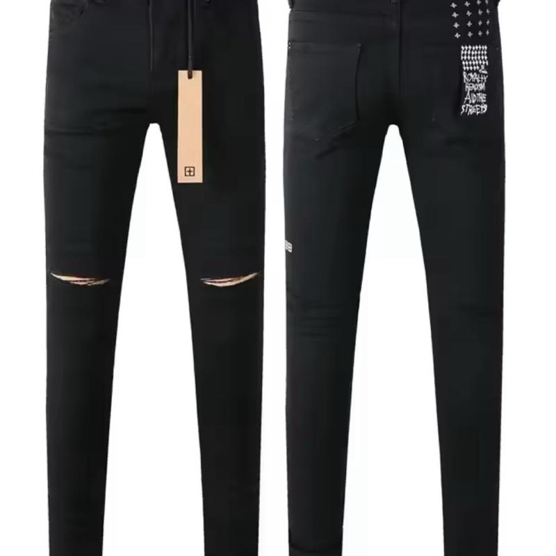 Ksubi Mens Jeans with Distressed Design and Graphic Print Slim Fit Denim Pants for Casual Wear Menswear