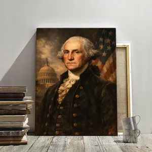 [Sale off up to 40%] [Frame Canvas] George Washington Canvas Print – Patriotic USA Wall Art, Founding Father Decor, Historical President Gift for Americans, Office or Home