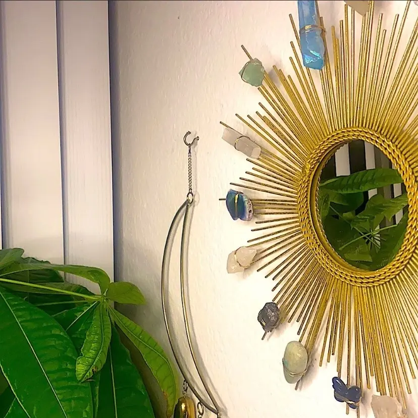 Alectrona Sunburst Crystal Wall hanging mirror