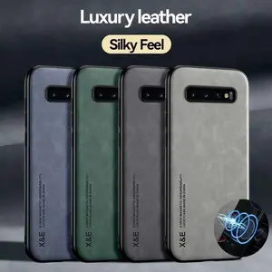 For Samsung Galaxy Case For Samsung S10 S9 Plus Note 10 Plus A70 A30S A50 A50S A55 A35 A15 Luxury Leather Cover With Metal Plate Support Car Hold